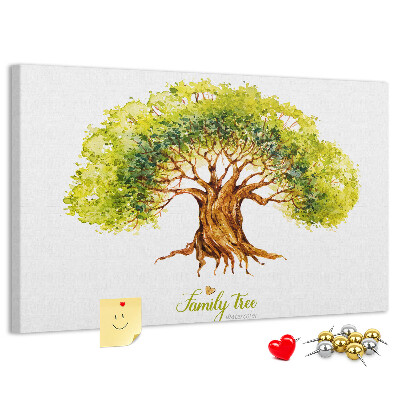 Prikbord aquarel stamboom met bladeren