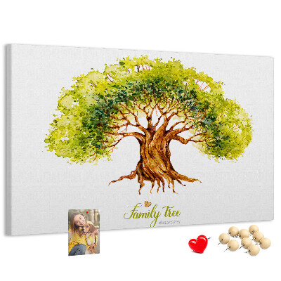 Prikbord aquarel stamboom met bladeren