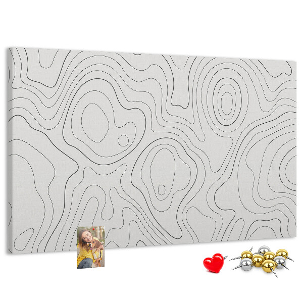Kurk prikbord met abstracte lijncontouren