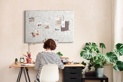 Kurk prikbord met abstracte lijncontouren