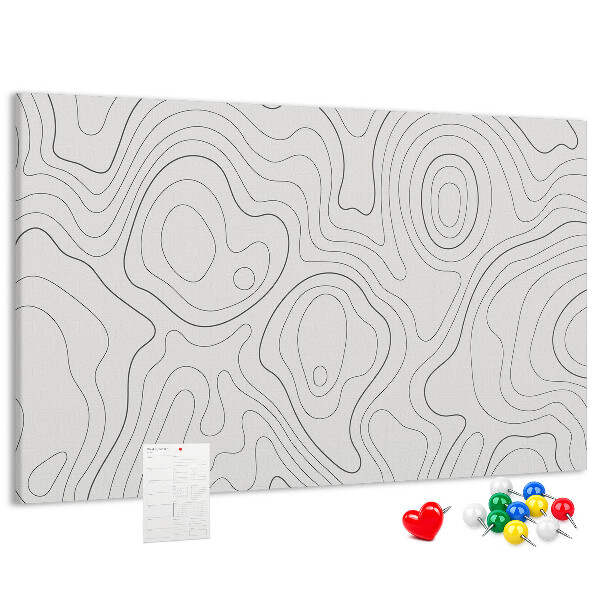 Kurk prikbord met abstracte lijncontouren