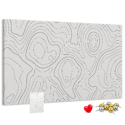 Kurk prikbord met abstracte lijncontouren