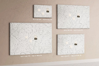 Kurk prikbord met abstracte lijncontouren