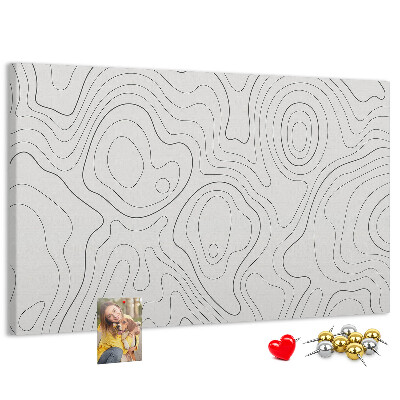 Kurk prikbord met abstracte lijncontouren