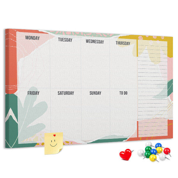 met bloemenkalender en kleurrijke accenten
