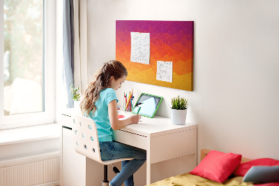 Prikbord met kleurverloop in verschillende oranjetinten