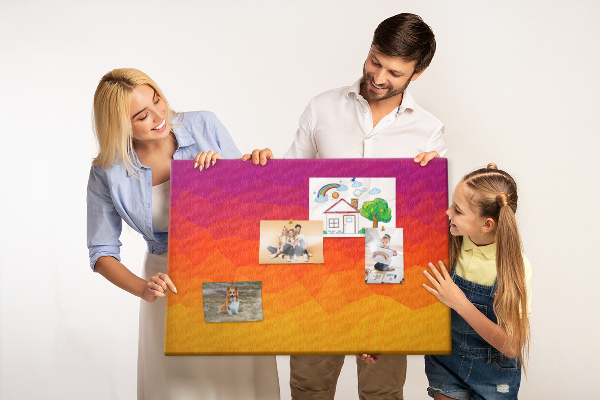Prikbord met kleurverloop in verschillende oranjetinten