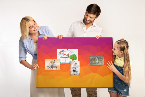 Prikbord met kleurverloop in verschillende oranjetinten