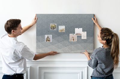 Kurkbord met geometrische driehoeken in grijstinten