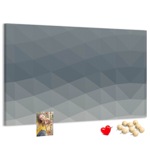 Kurkbord met geometrische driehoeken in grijstinten