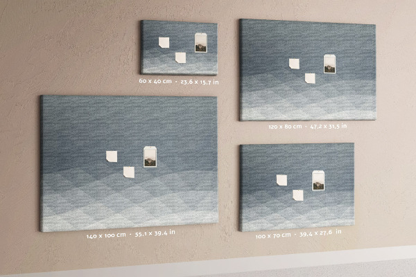 Kurkbord met geometrische driehoeken in grijstinten