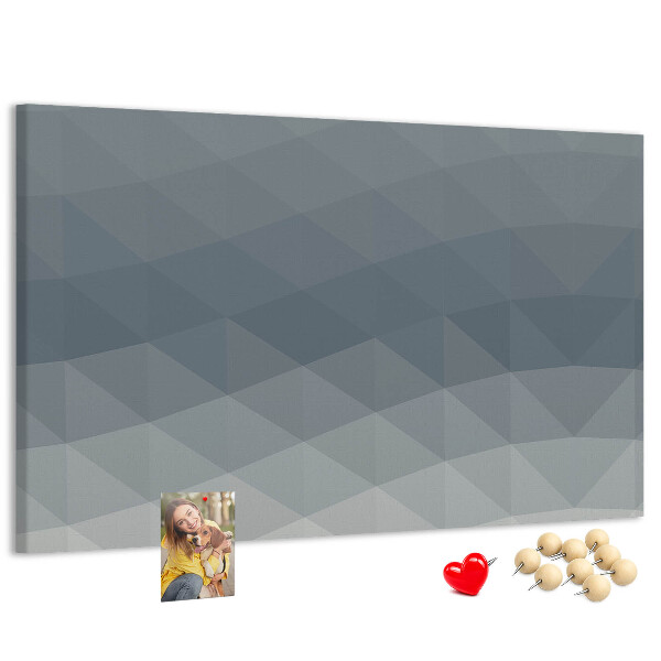 Kurkbord met geometrische driehoeken in grijstinten
