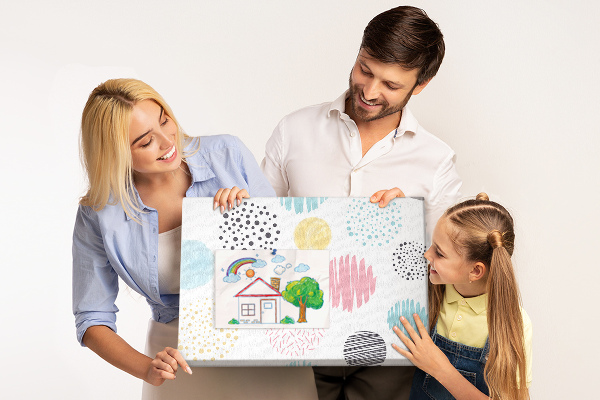 Prikbord met kleurrijke vormen in diverse patronen