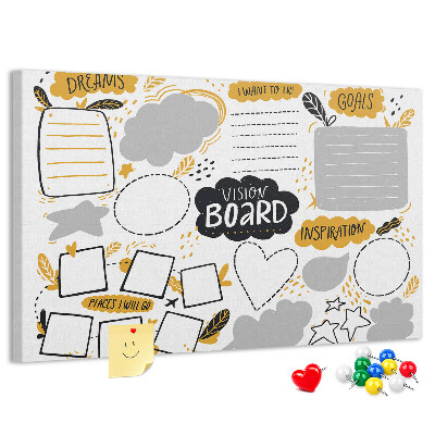 Prikbord voor doelen en dromen