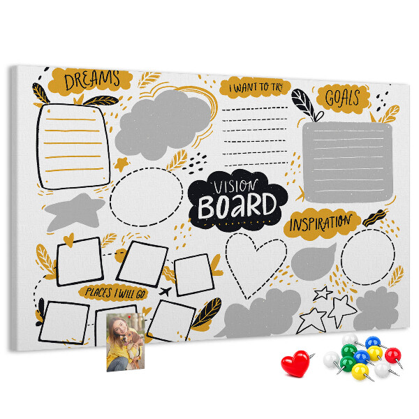 Prikbord voor doelen en dromen