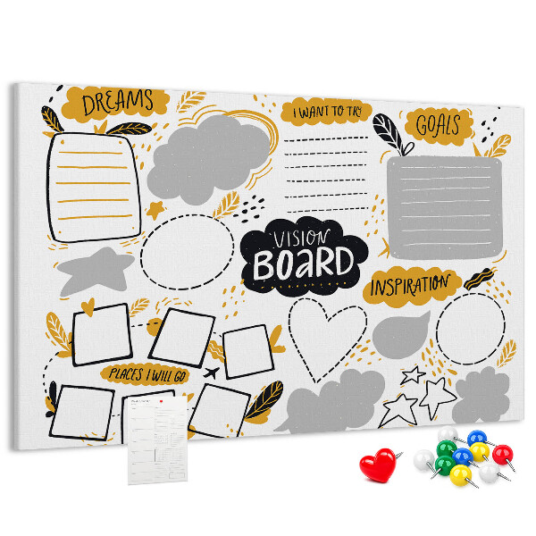 Prikbord voor doelen en dromen