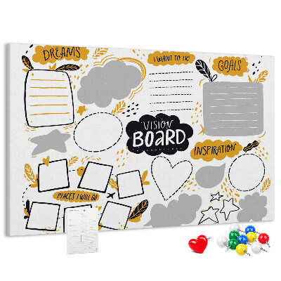 Prikbord voor doelen en dromen