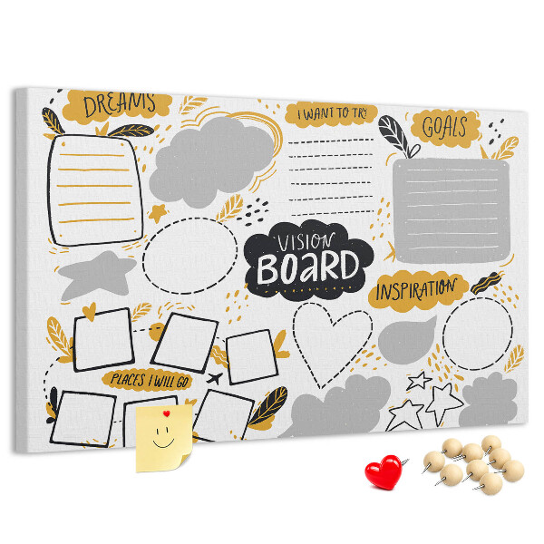 Prikbord voor doelen en dromen