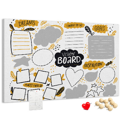 Prikbord voor doelen en dromen