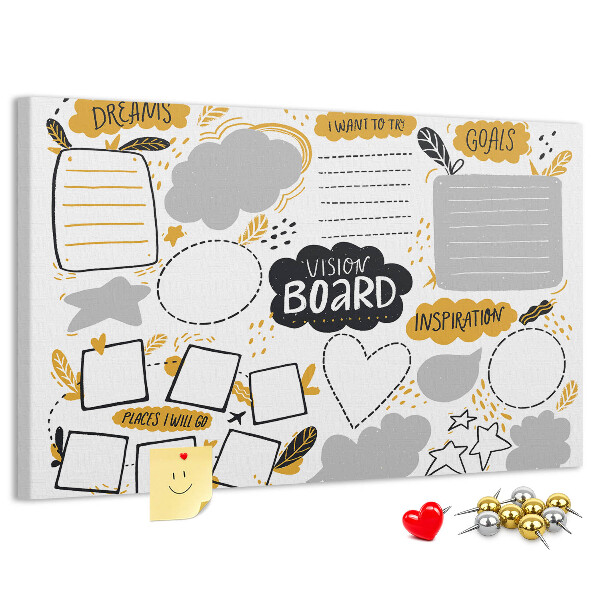 Prikbord voor doelen en dromen