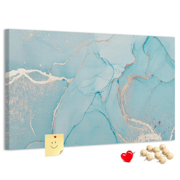 Prikbord met blauw marmerpatroon en fijne adertjes