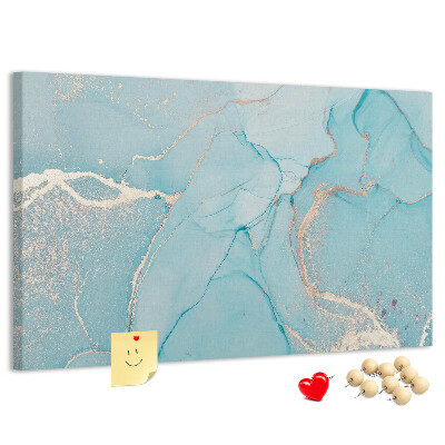 Prikbord met blauw marmerpatroon en fijne adertjes