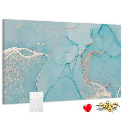 Prikbord met blauw marmerpatroon en fijne adertjes