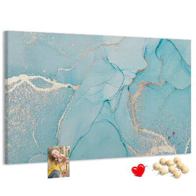 Prikbord met blauw marmerpatroon en fijne adertjes