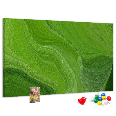 Kurkbord met groene golven en delicate lijnen