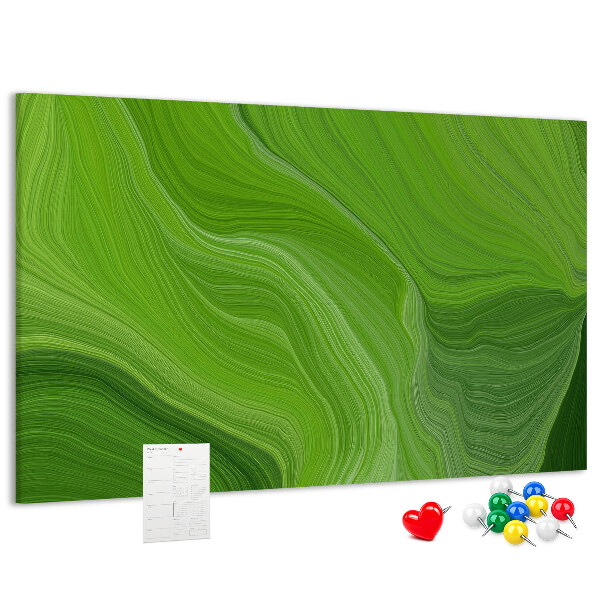 Kurkbord met groene golven en delicate lijnen
