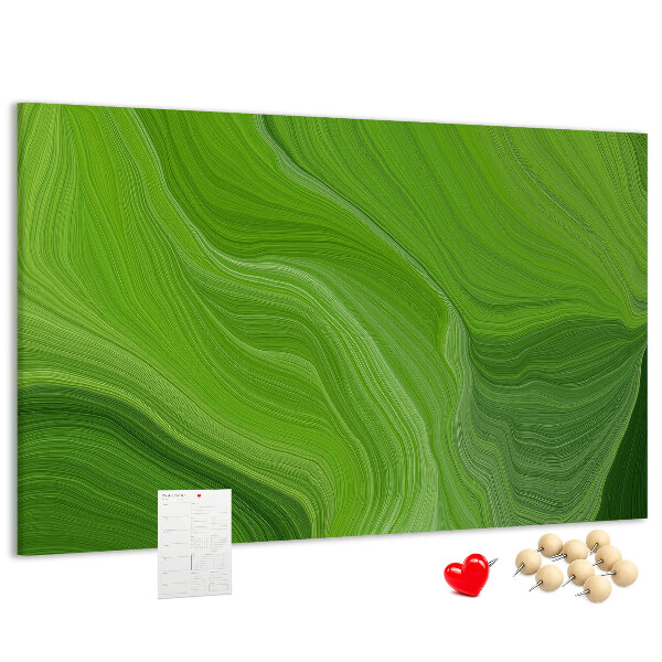 Kurkbord met groene golven en delicate lijnen