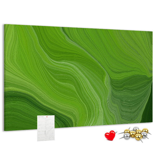 Kurkbord met groene golven en delicate lijnen