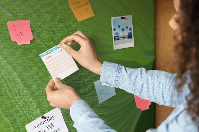 Kurkbord met groene golven en delicate lijnen