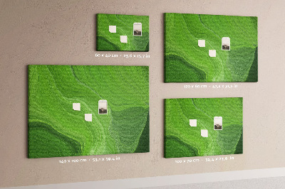 Kurkbord met groene golven en delicate lijnen