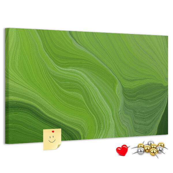 Kurkbord met groene golven en delicate lijnen