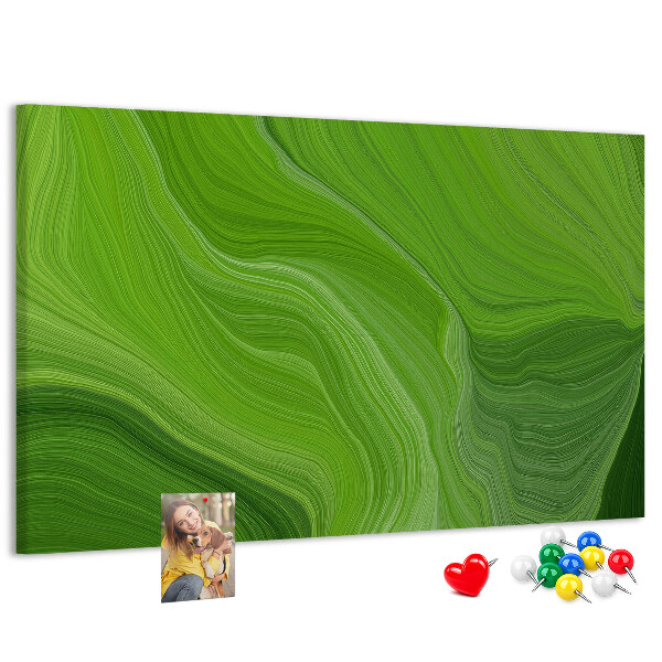 Kurkbord met groene golven en delicate lijnen