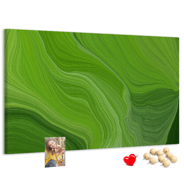 Kurkbord met groene golven en delicate lijnen