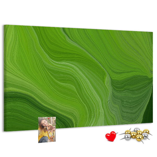 Kurkbord met groene golven en delicate lijnen