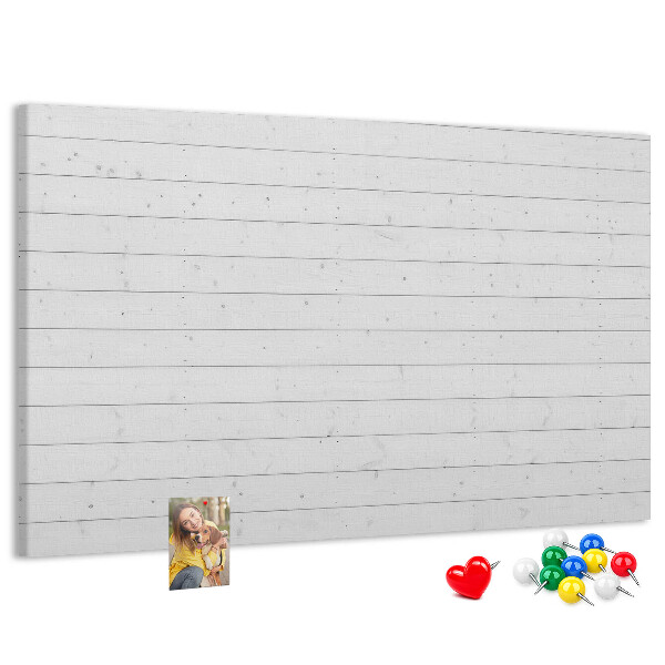 Kurk prikbord met witte houtlook