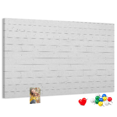 Kurk prikbord met witte houtlook