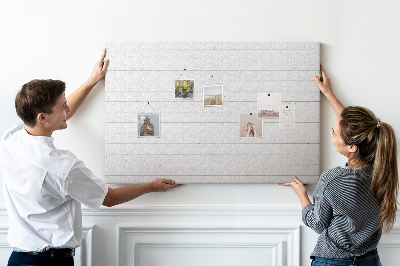Kurk prikbord met witte houtlook