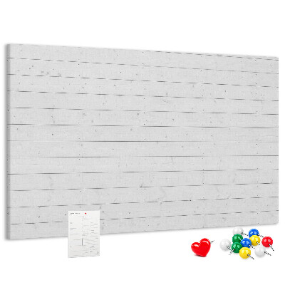 Kurk prikbord met witte houtlook