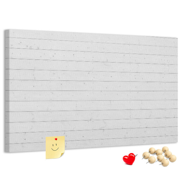 Kurk prikbord met witte houtlook
