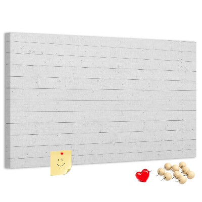 Kurk prikbord met witte houtlook