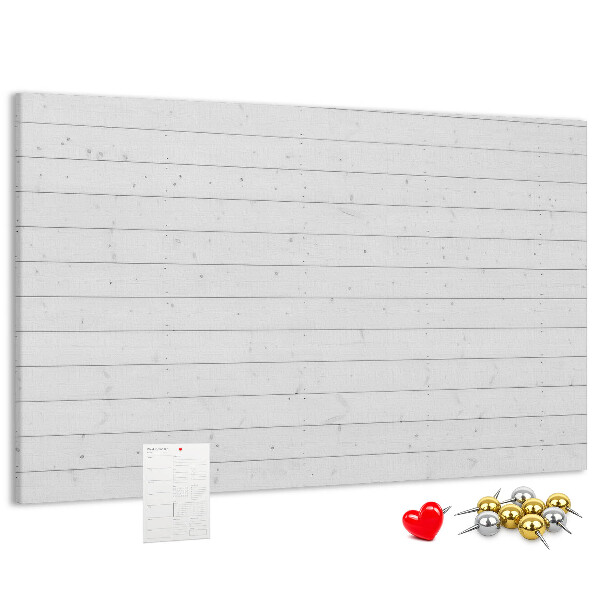 Kurk prikbord met witte houtlook