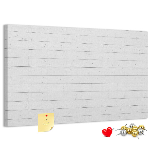 Kurk prikbord met witte houtlook