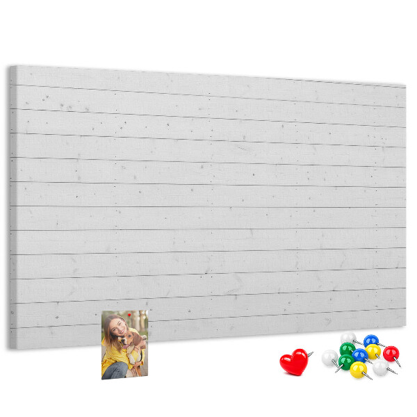 Kurk prikbord met witte houtlook