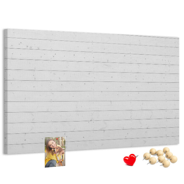 Kurk prikbord met witte houtlook