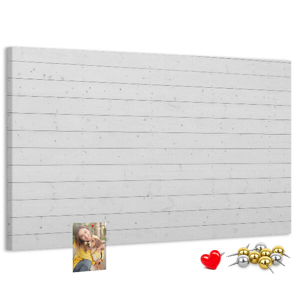 Kurk prikbord met witte houtlook