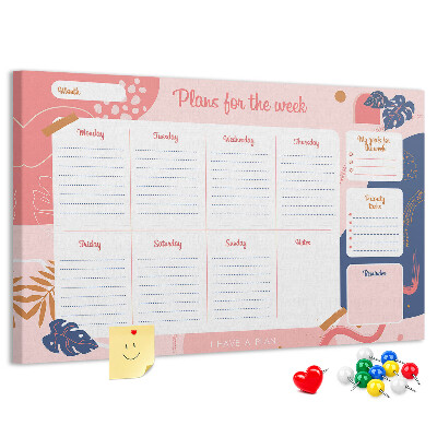 Wekelijkse planner met een kleurrijk plantenmotief